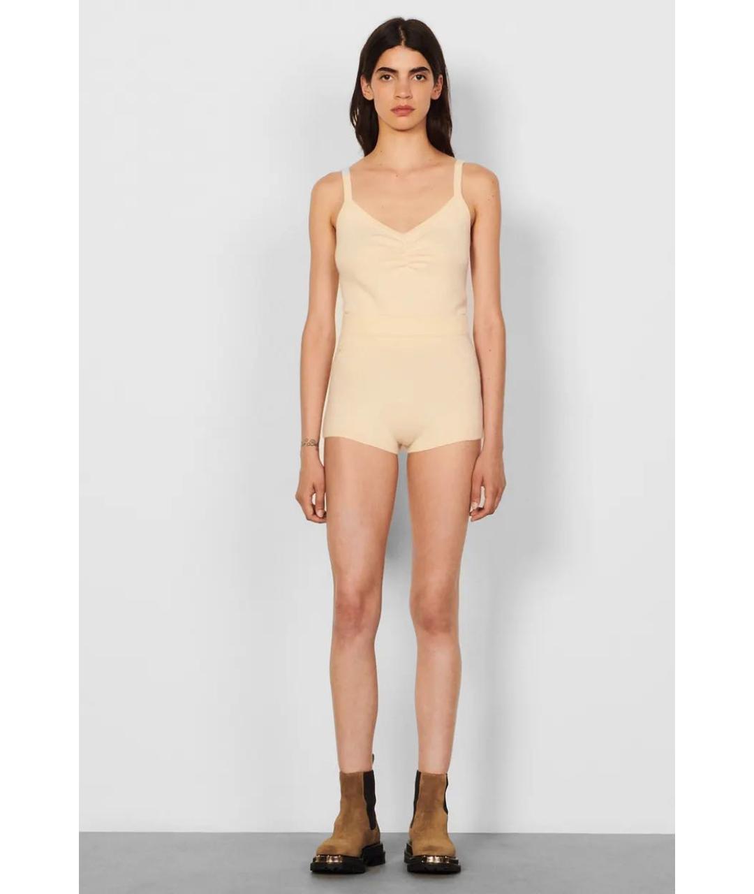 SANDRO Бежевые шерстяные шорты, фото 4