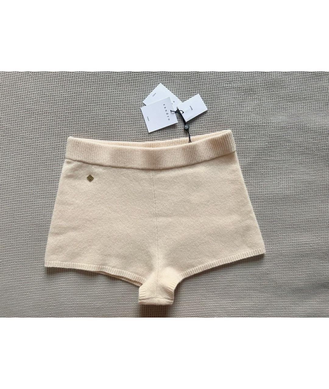 SANDRO Бежевые шерстяные шорты, фото 9