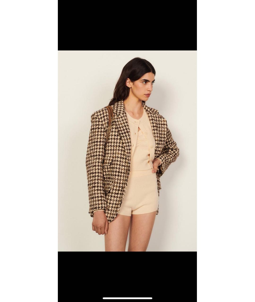 SANDRO Бежевые шерстяные шорты, фото 6