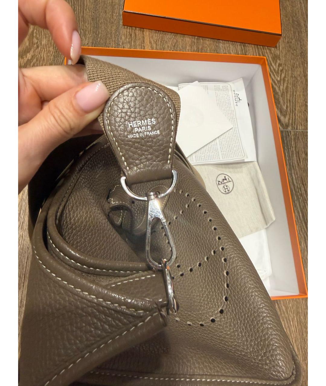 HERMES Коричневая кожаная сумка через плечо, фото 6