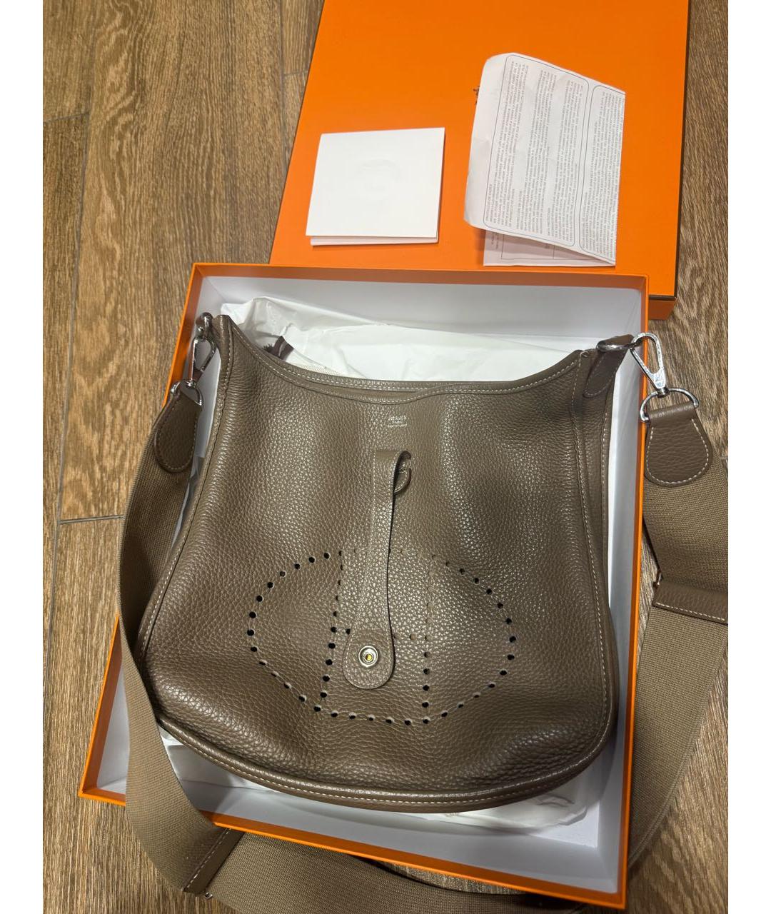 HERMES Коричневая кожаная сумка через плечо, фото 2