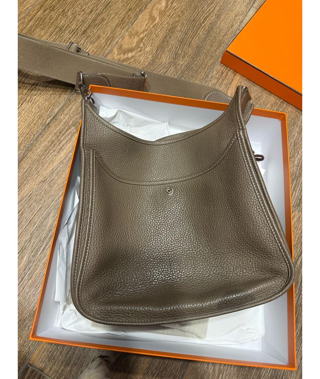 HERMES Коричневая кожаная сумка через плечо, фото 3