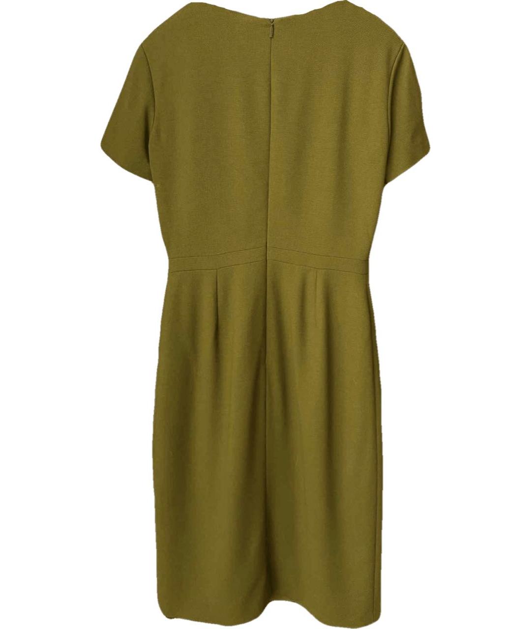 GUCCI Хаки шерстяное коктейльное платье, фото 2