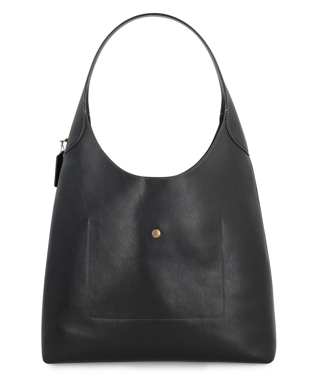 COACH Черная кожаная сумка через плечо, фото 3