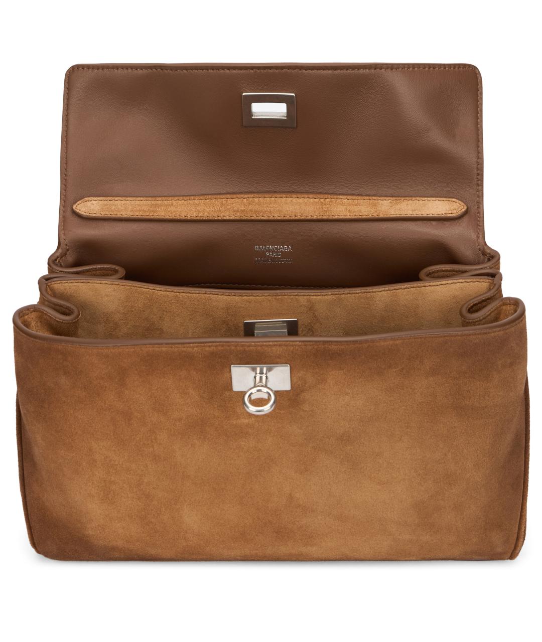 BALENCIAGA Бежевая замшевая сумка через плечо, фото 5