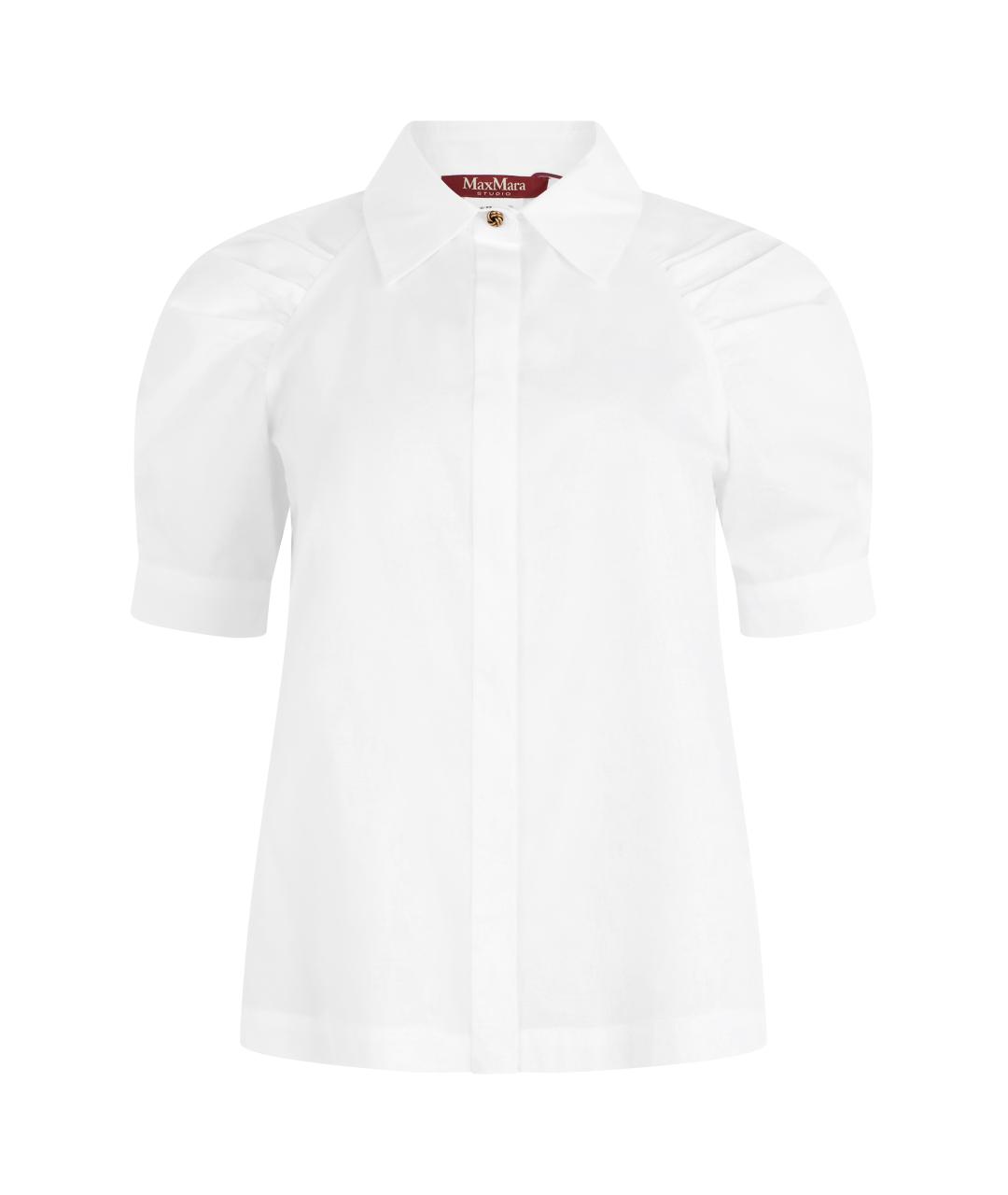 MAX MARA STUDIO Белая хлопковая рубашка, фото 1