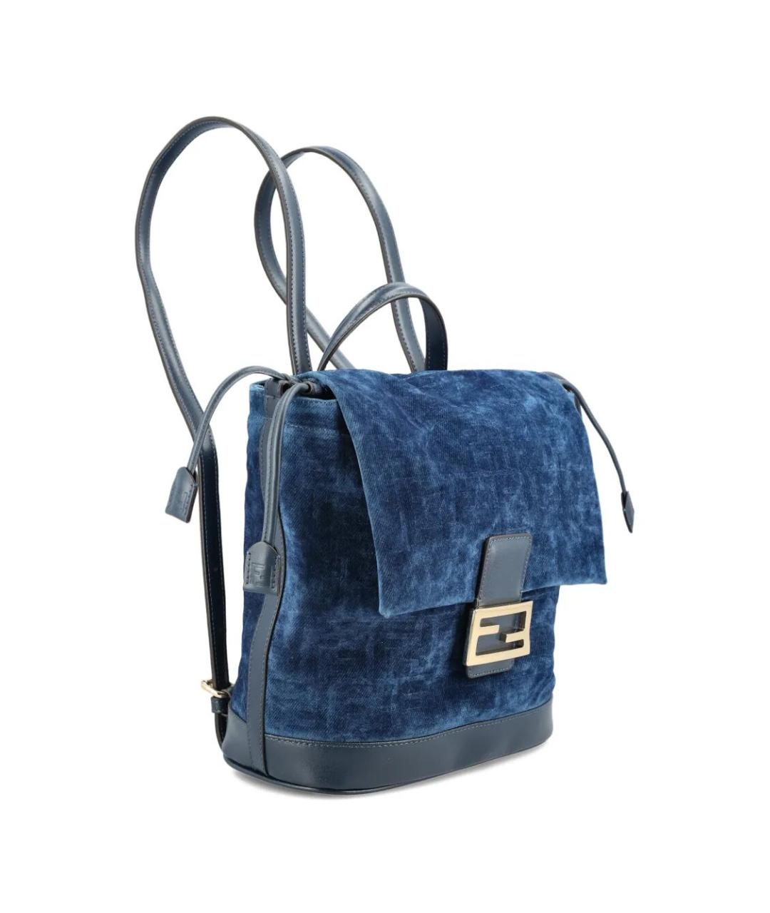 FENDI Синий хлопковый рюкзак, фото 2