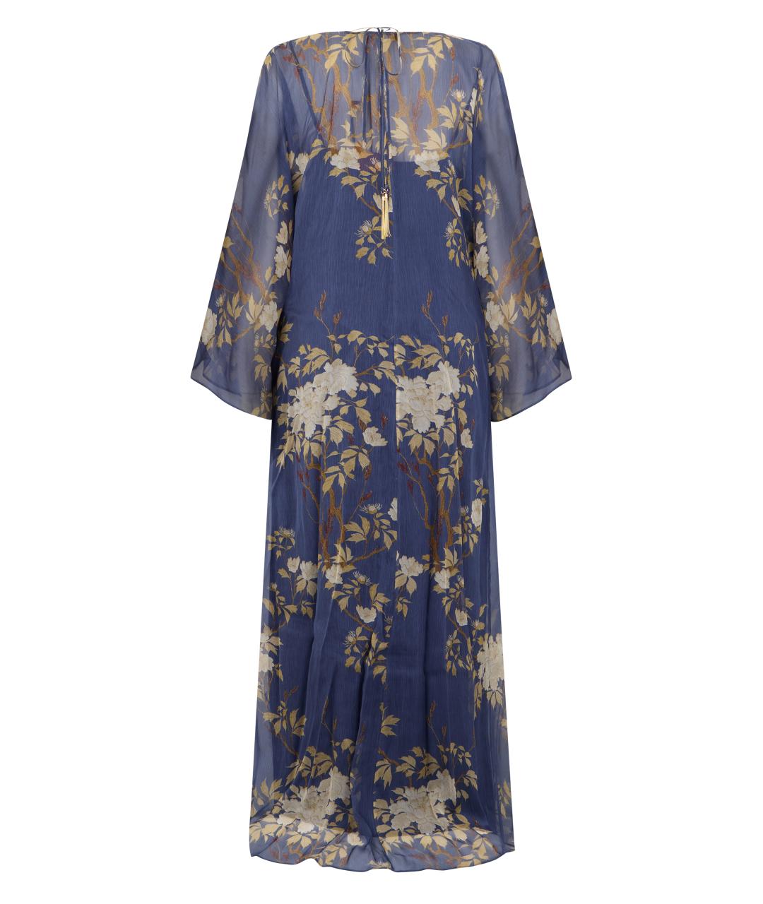 MAX MARA STUDIO Синее шелковое повседневное платье, фото 2