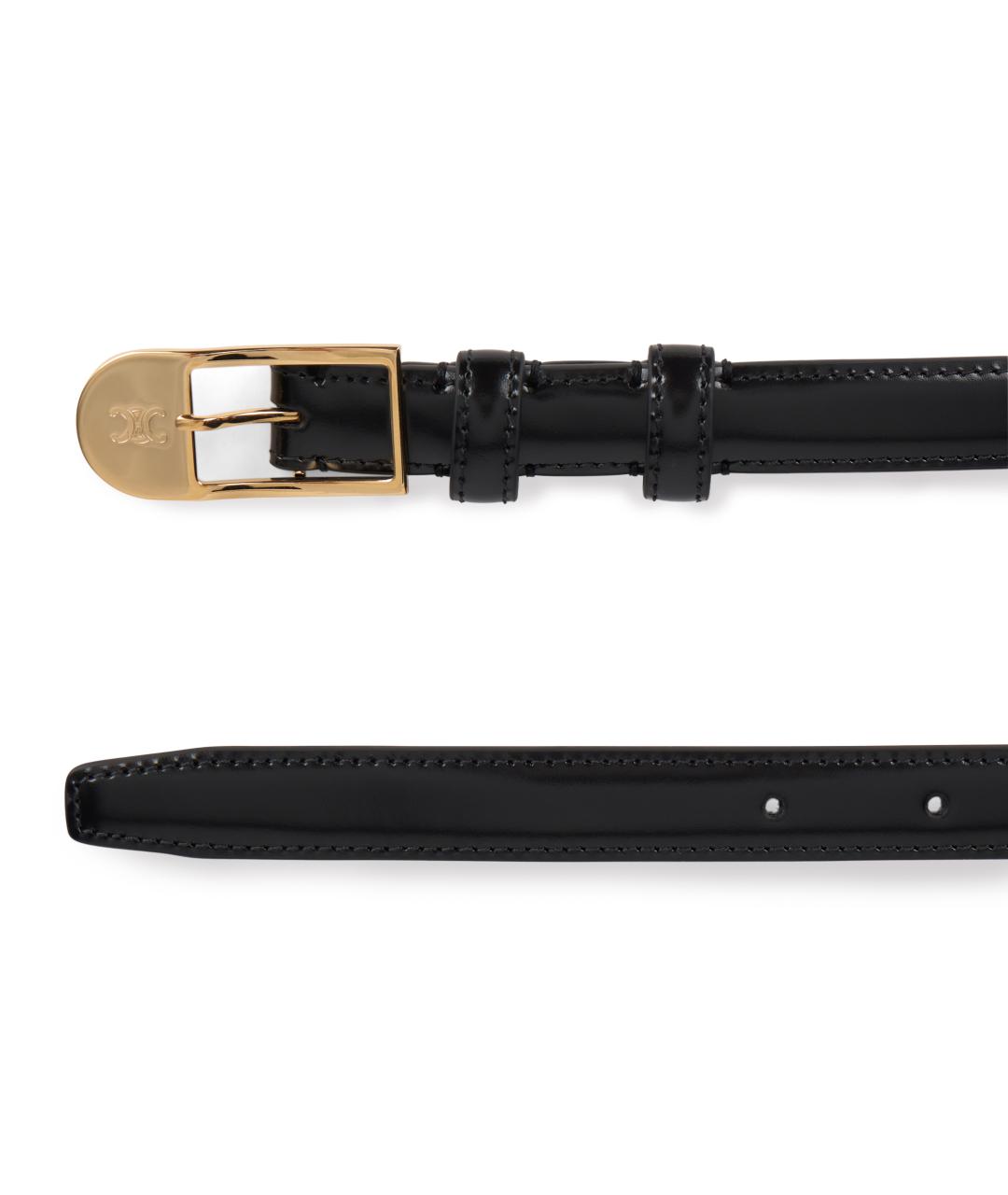 CELINE Черный кожаный ремень, фото 3