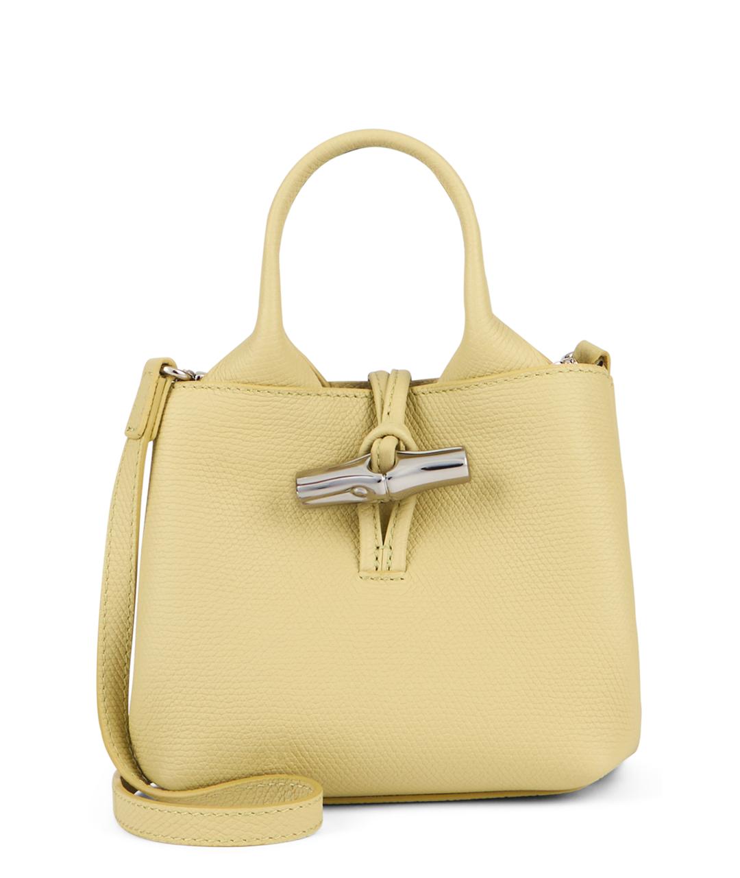 LONGCHAMP Желтая кожаная сумка тоут, фото 1