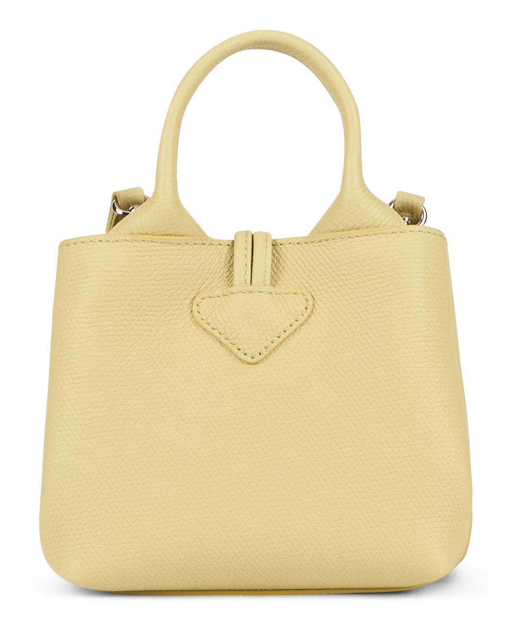 LONGCHAMP Желтая кожаная сумка тоут, фото 4