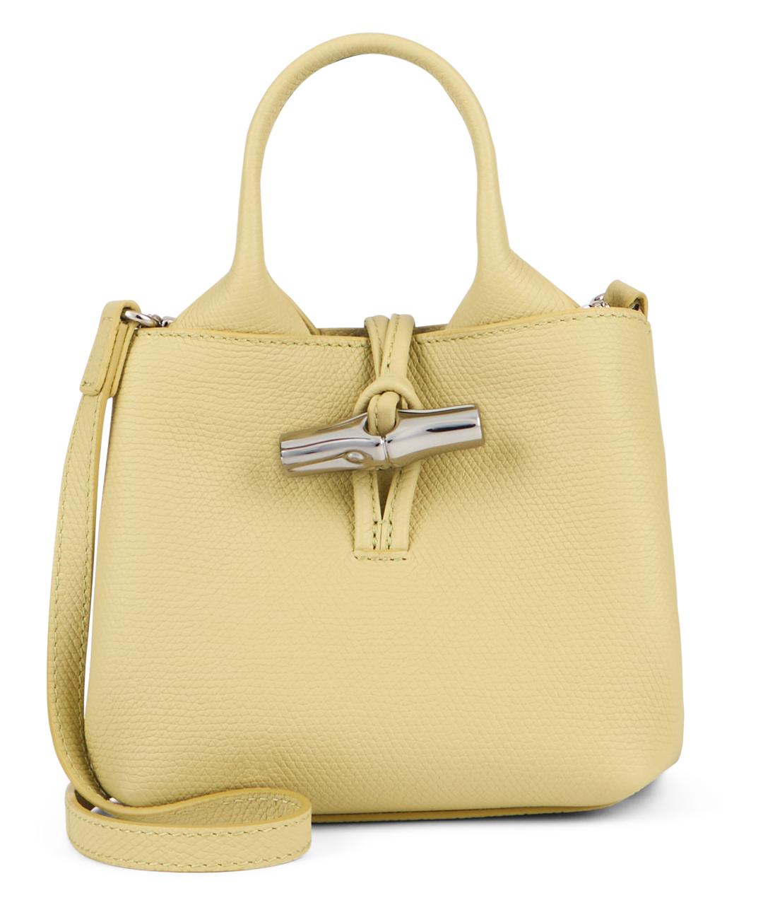 LONGCHAMP Желтая кожаная сумка тоут, фото 2