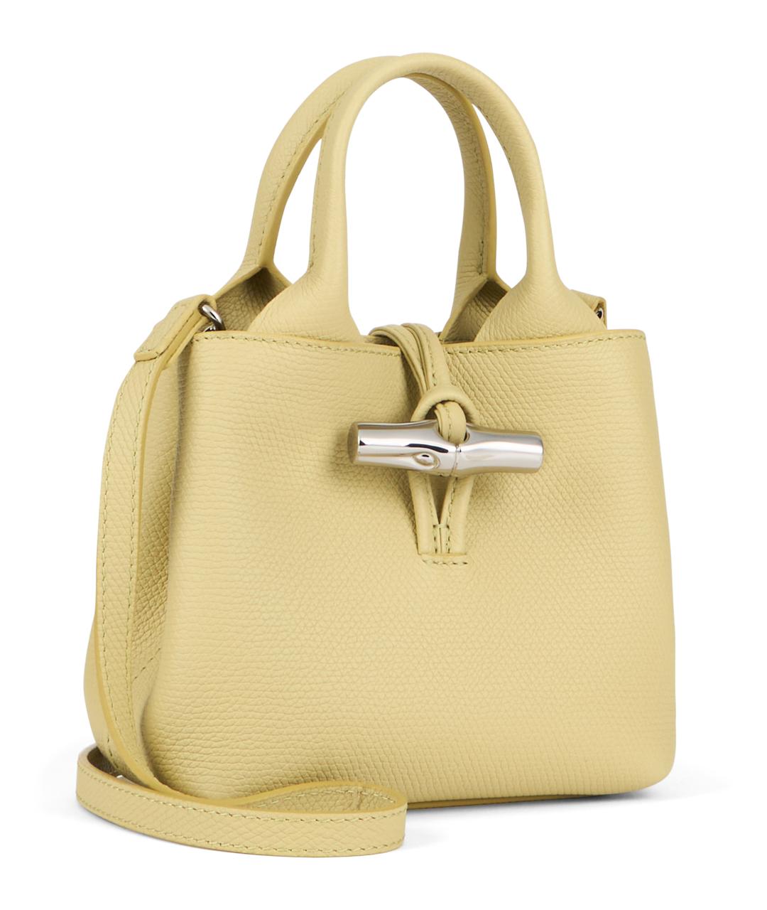 LONGCHAMP Желтая кожаная сумка тоут, фото 3