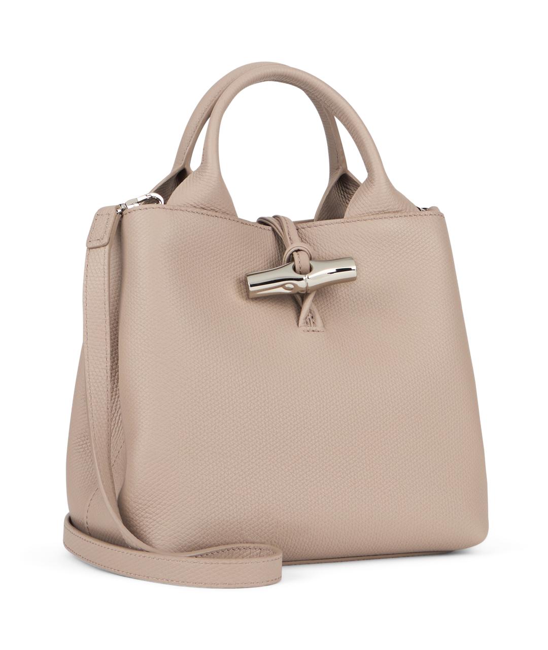 LONGCHAMP Бежевая кожаная сумка тоут, фото 3