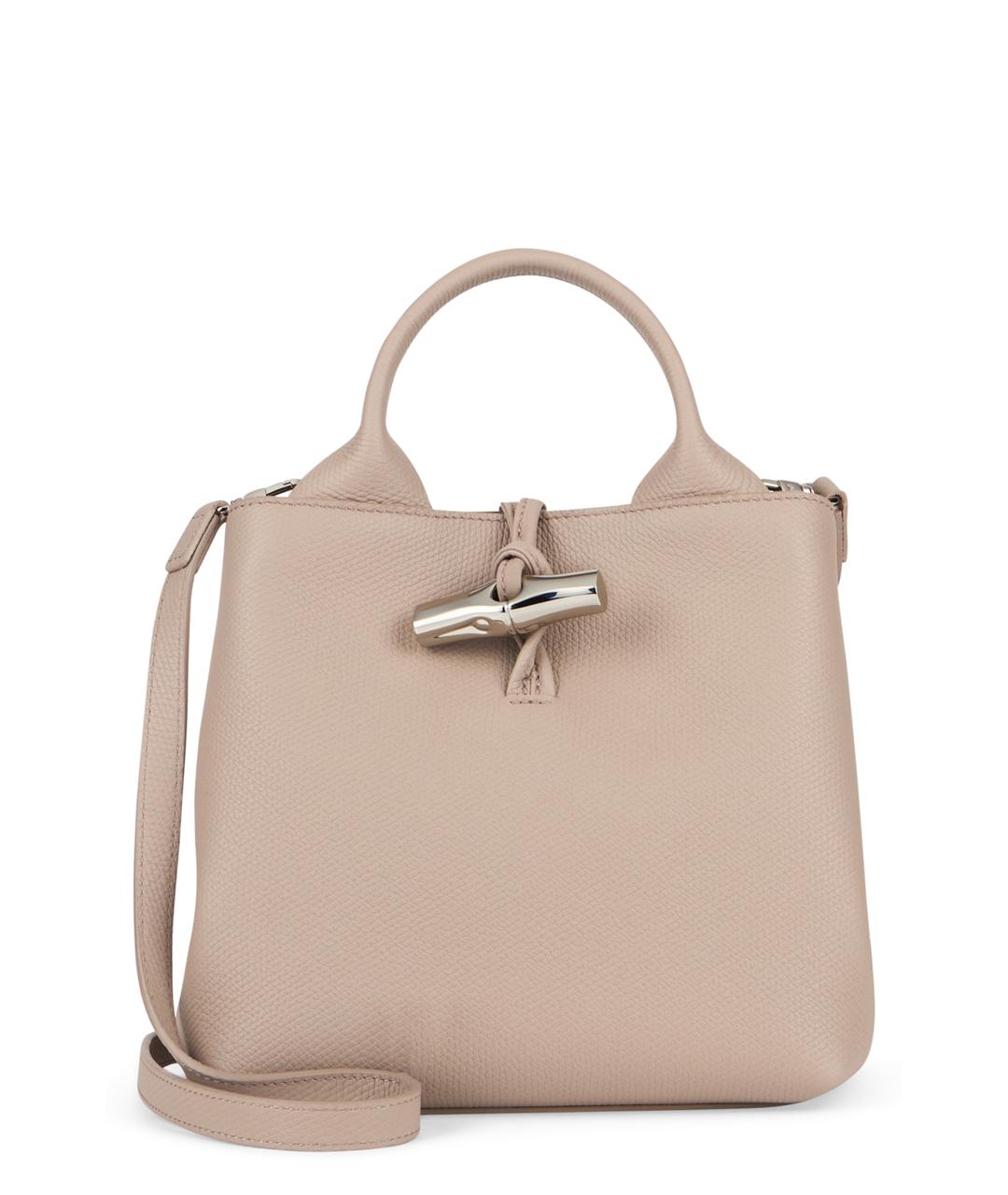 LONGCHAMP Бежевая кожаная сумка тоут, фото 1