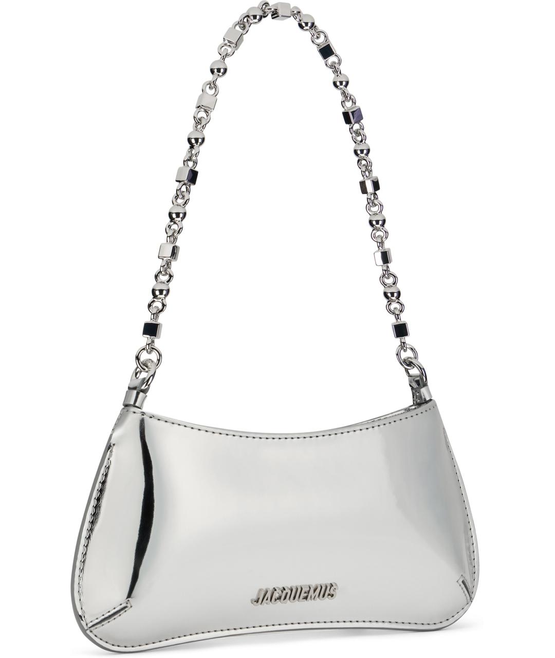 JACQUEMUS Серебряная сумка через плечо, фото 3