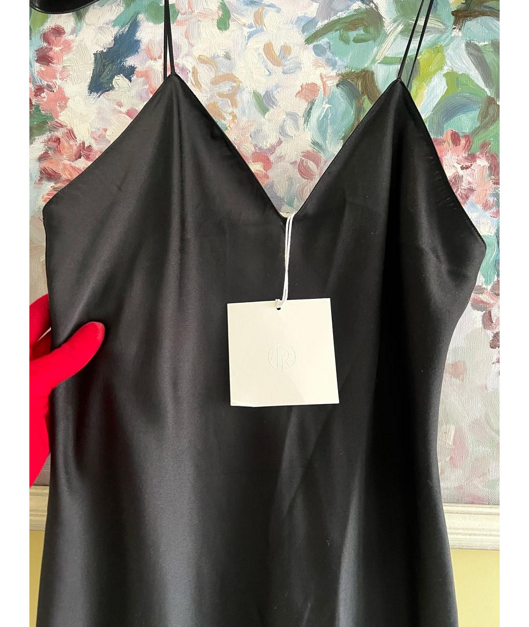 THE ROW Черное шелковое коктейльное платье, фото 5