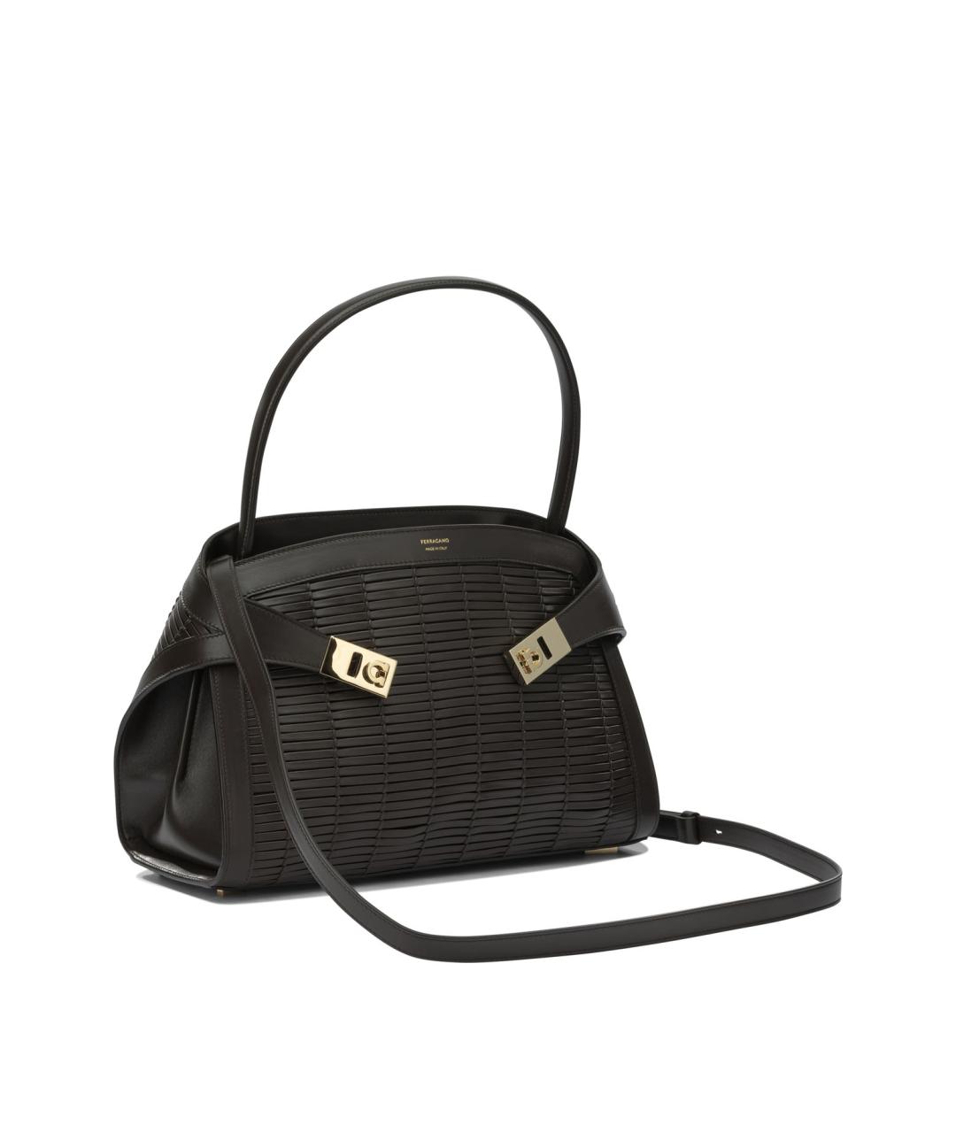 FERRAGAMO Коричневая кожаная сумка через плечо, фото 2