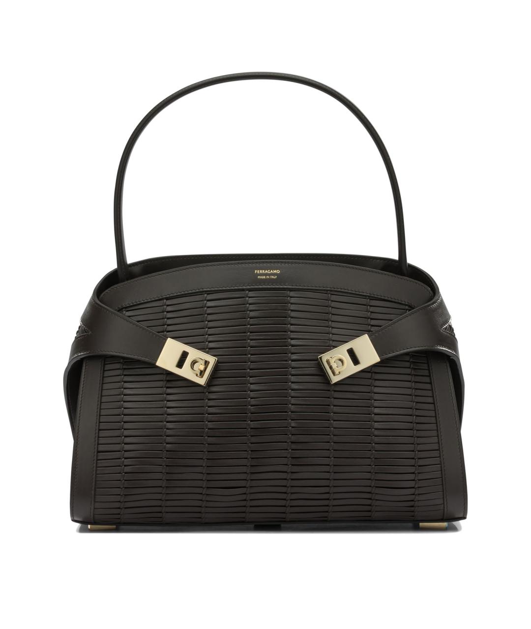 FERRAGAMO Коричневая кожаная сумка через плечо, фото 1