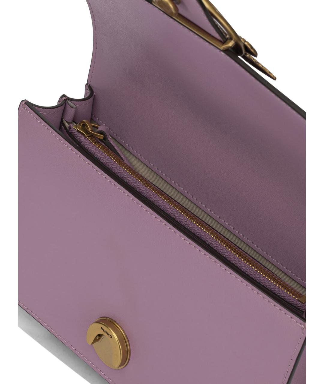 PINKO Фиолетовая кожаная сумка через плечо, фото 5