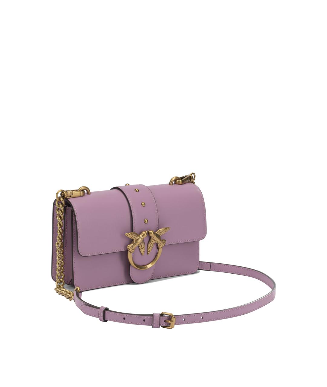 PINKO Фиолетовая кожаная сумка через плечо, фото 2