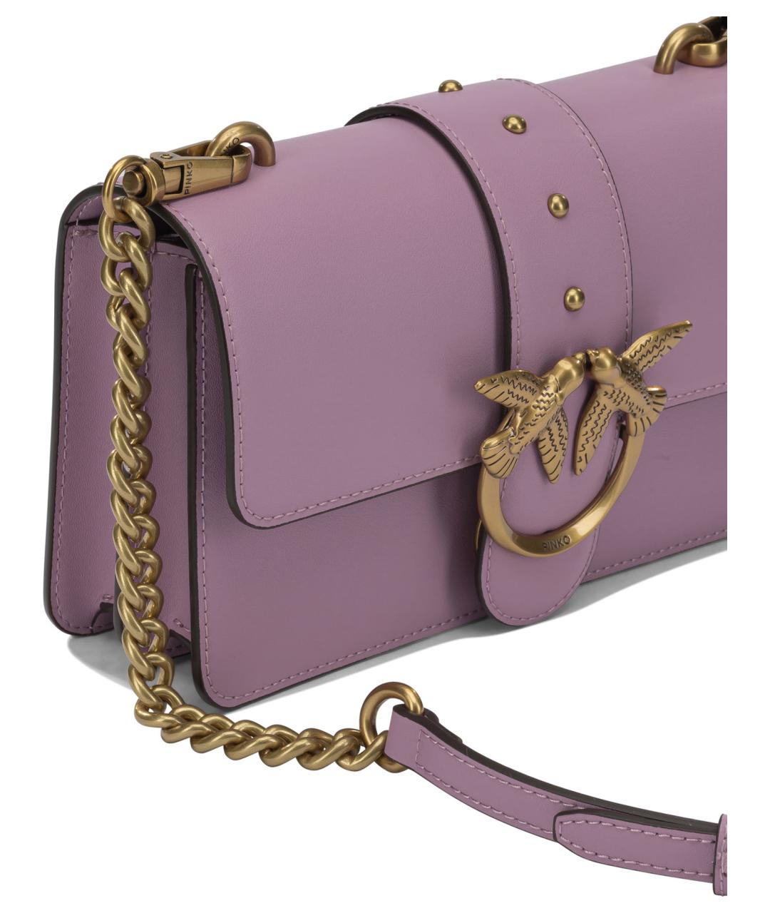 PINKO Фиолетовая кожаная сумка через плечо, фото 4
