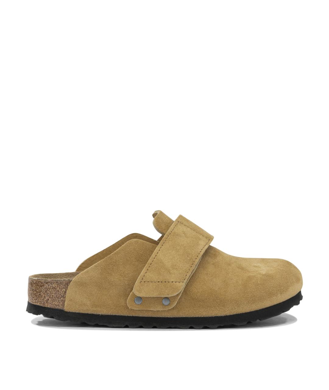 BIRKENSTOCK Бежевые кожаные сабо, фото 1