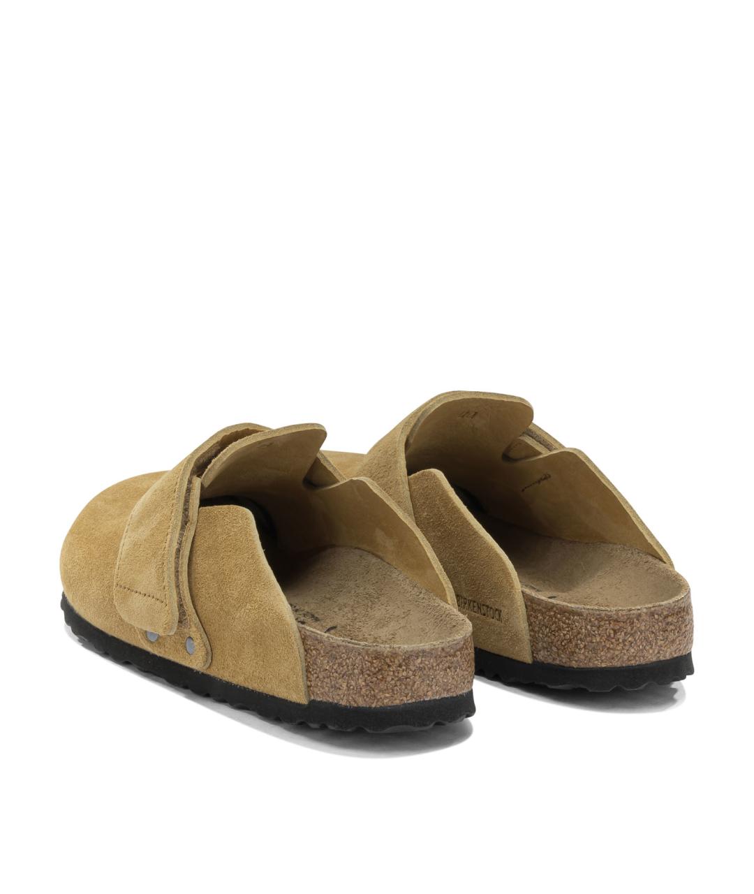 BIRKENSTOCK Бежевые кожаные сабо, фото 4