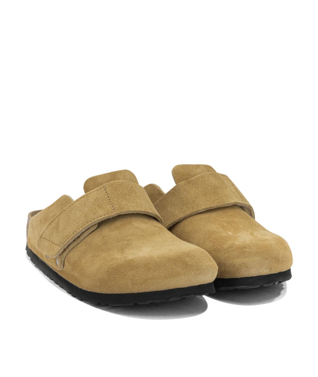 BIRKENSTOCK Бежевые кожаные сабо, фото 2