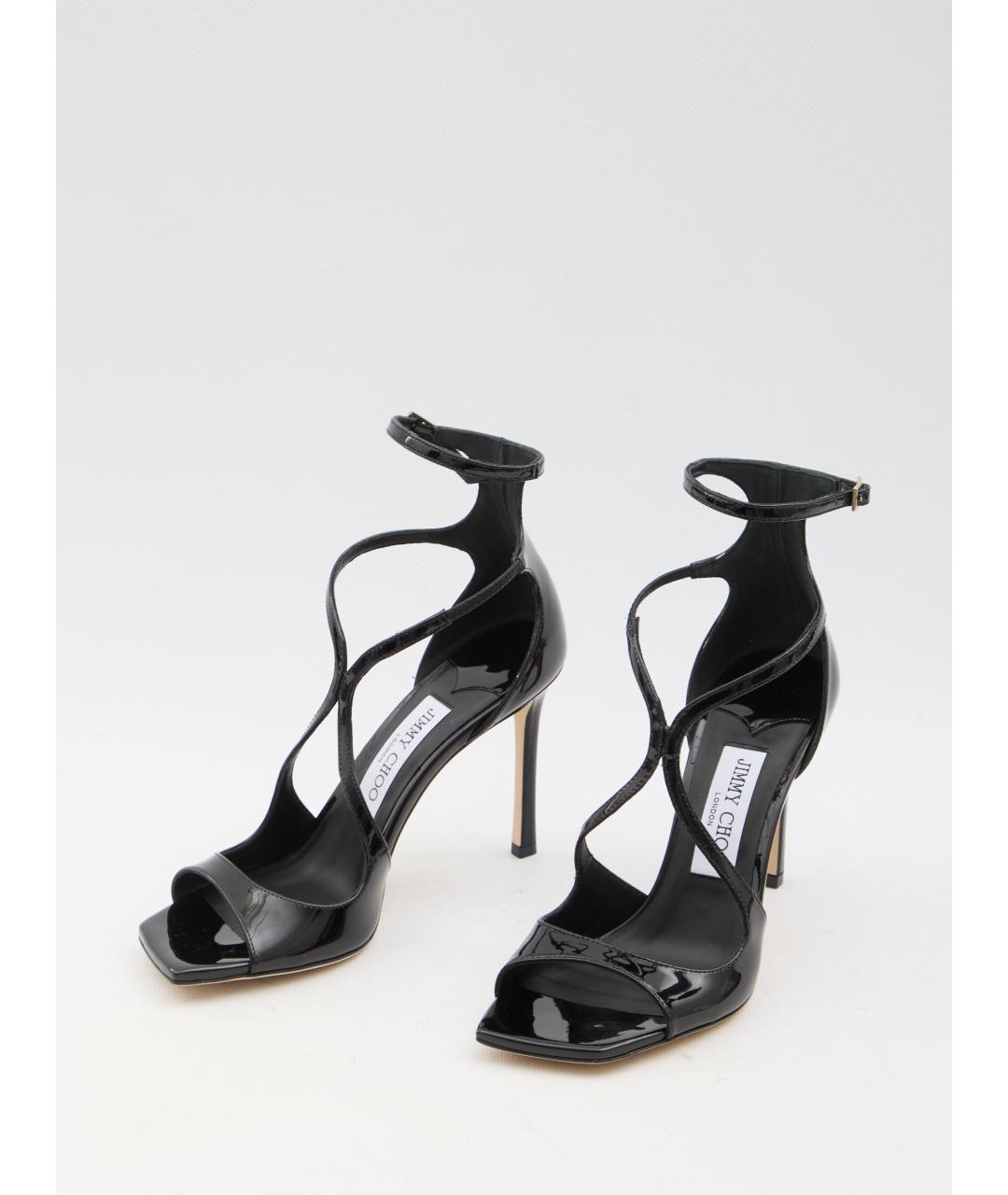 JIMMY CHOO Черные босоножки из лакированной кожи, фото 5