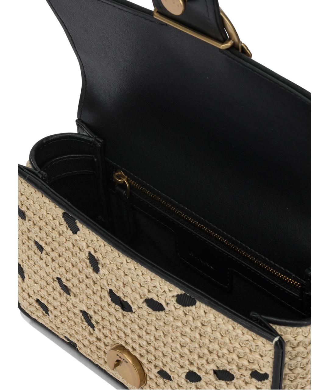 PINKO Бежевая пелетеная сумка через плечо, фото 5