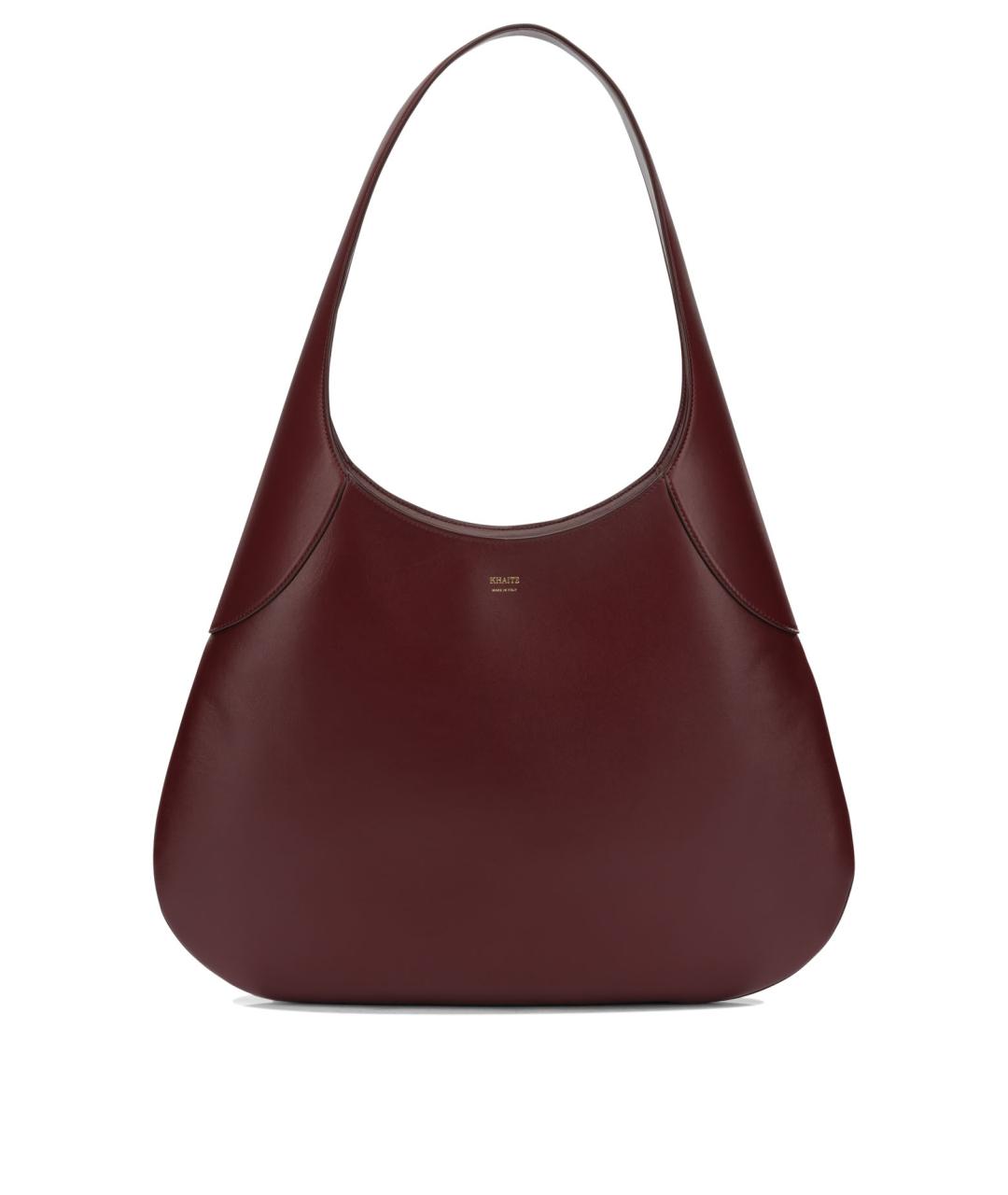 KHAITE Бордовая кожаная сумка через плечо, фото 1