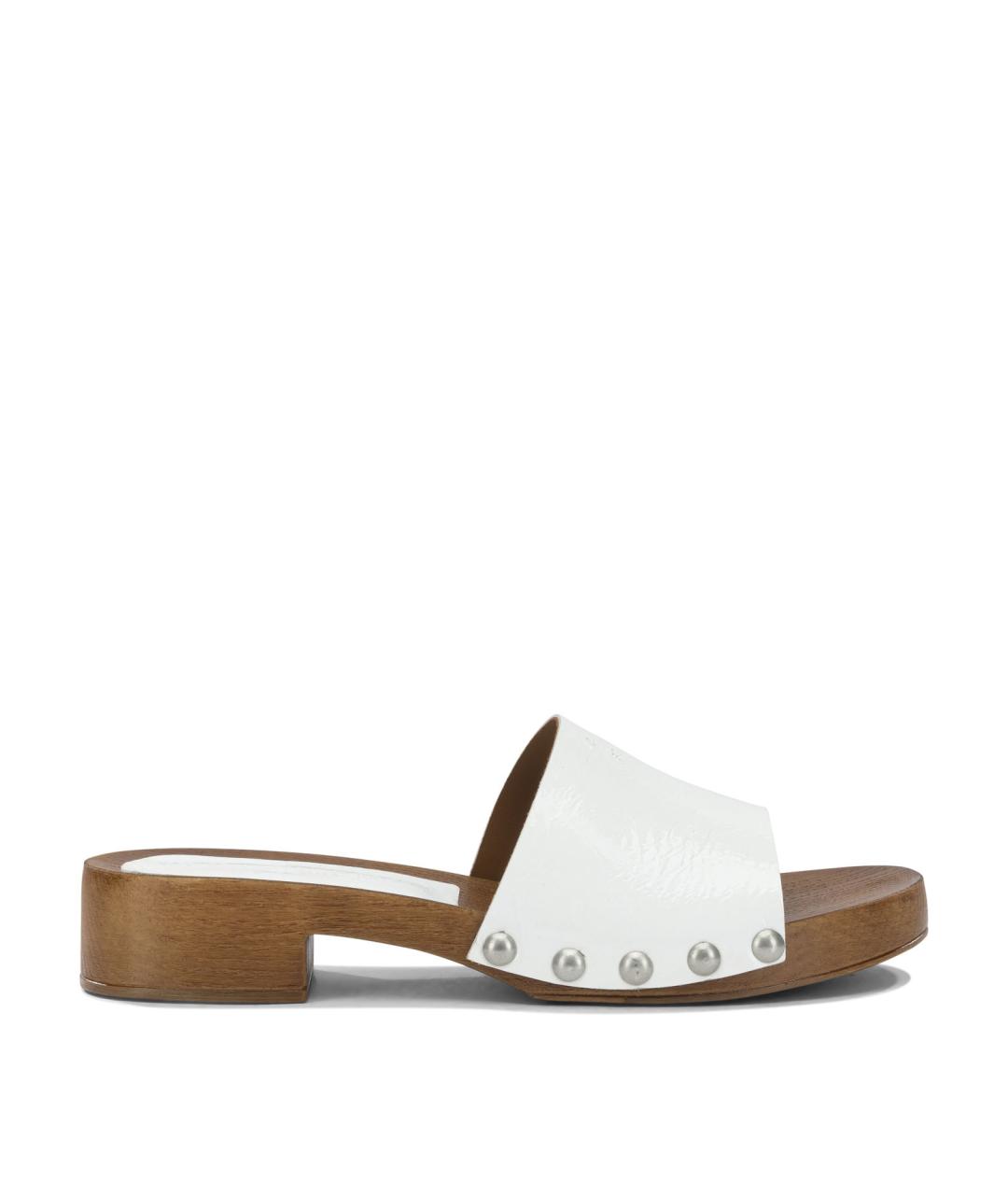 COPENHAGEN Белые кожаные сабо, фото 1