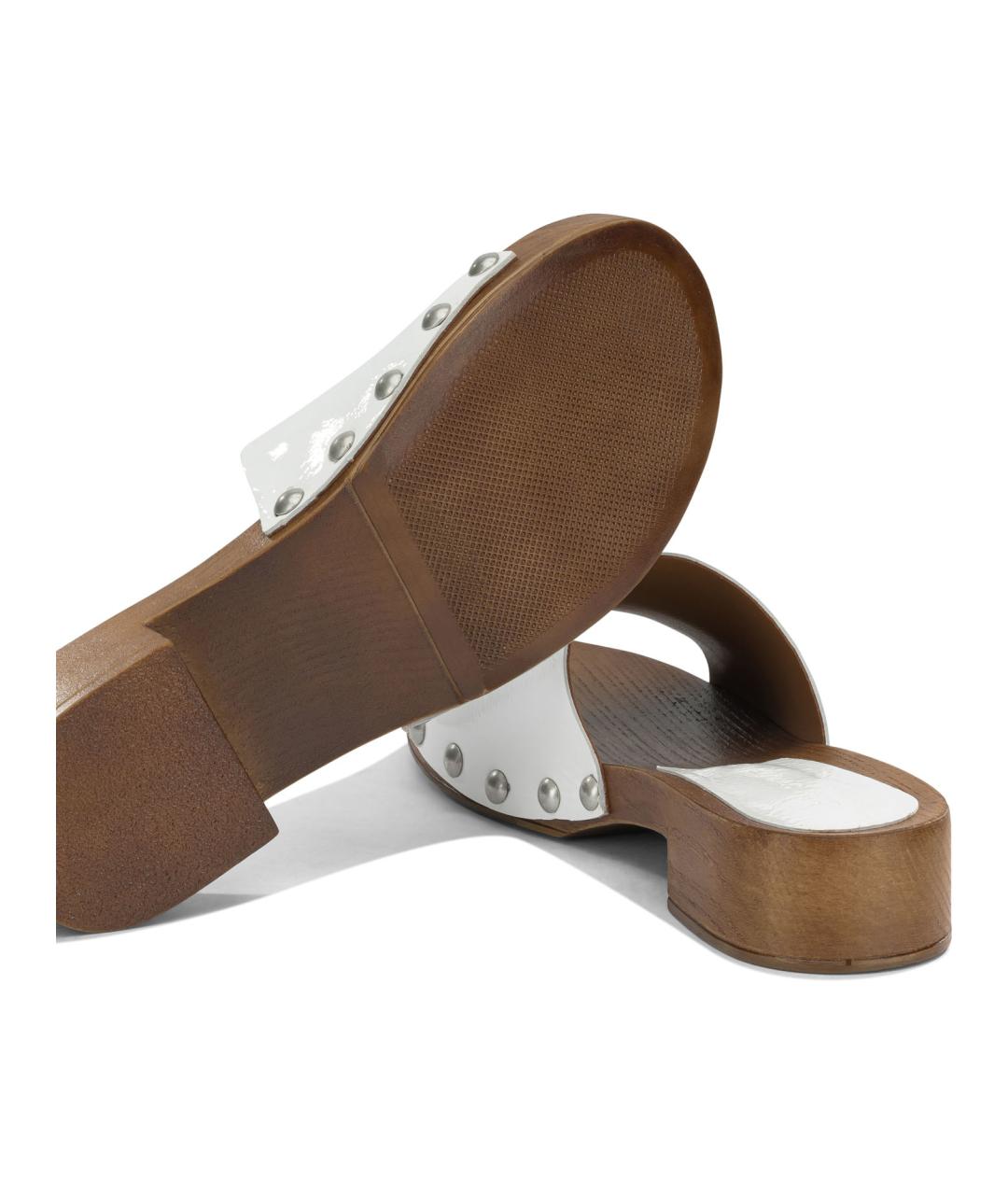 COPENHAGEN Белые кожаные сабо, фото 5