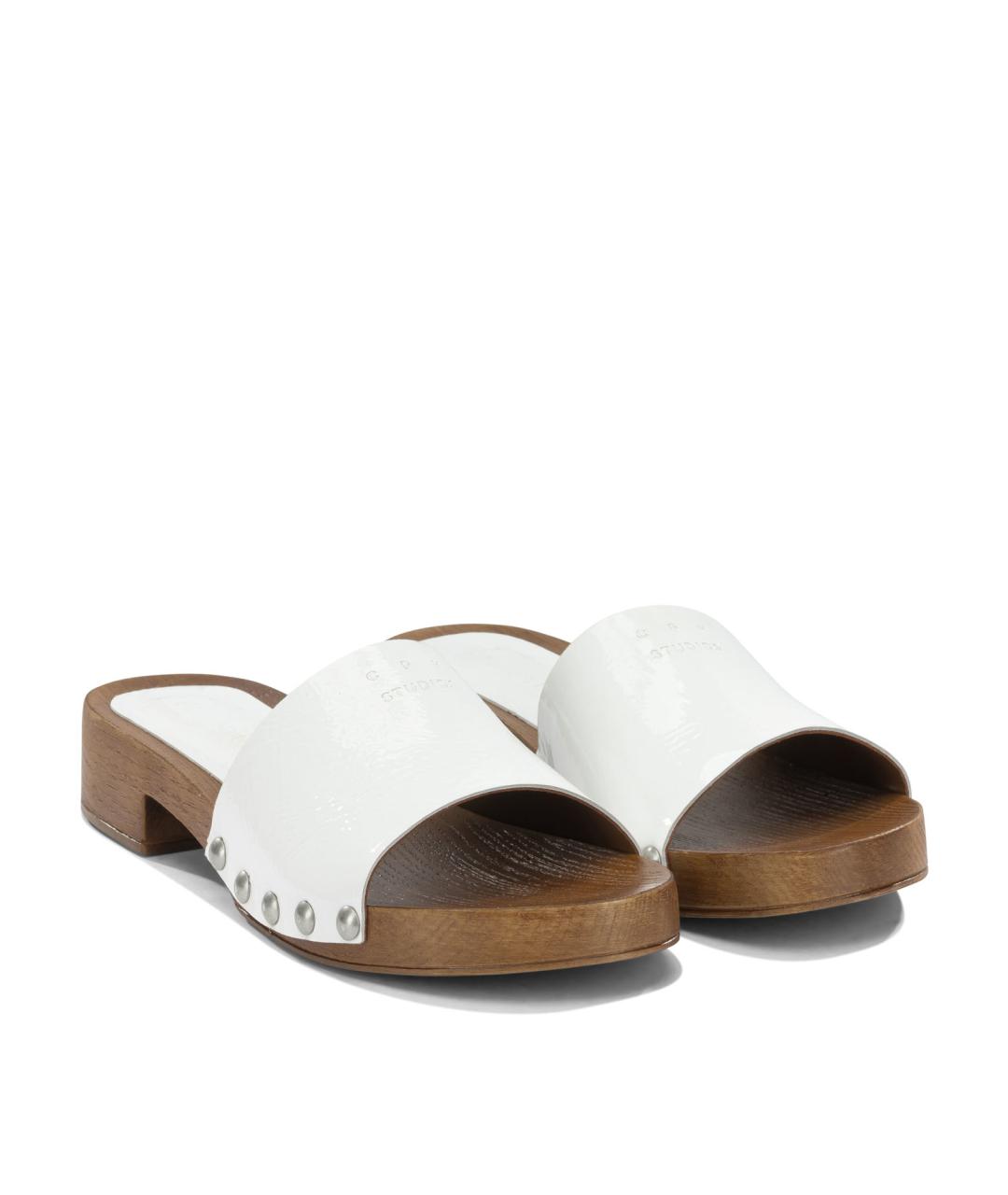 COPENHAGEN Белые кожаные сабо, фото 2