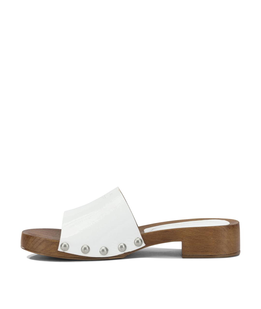 COPENHAGEN Белые кожаные сабо, фото 3