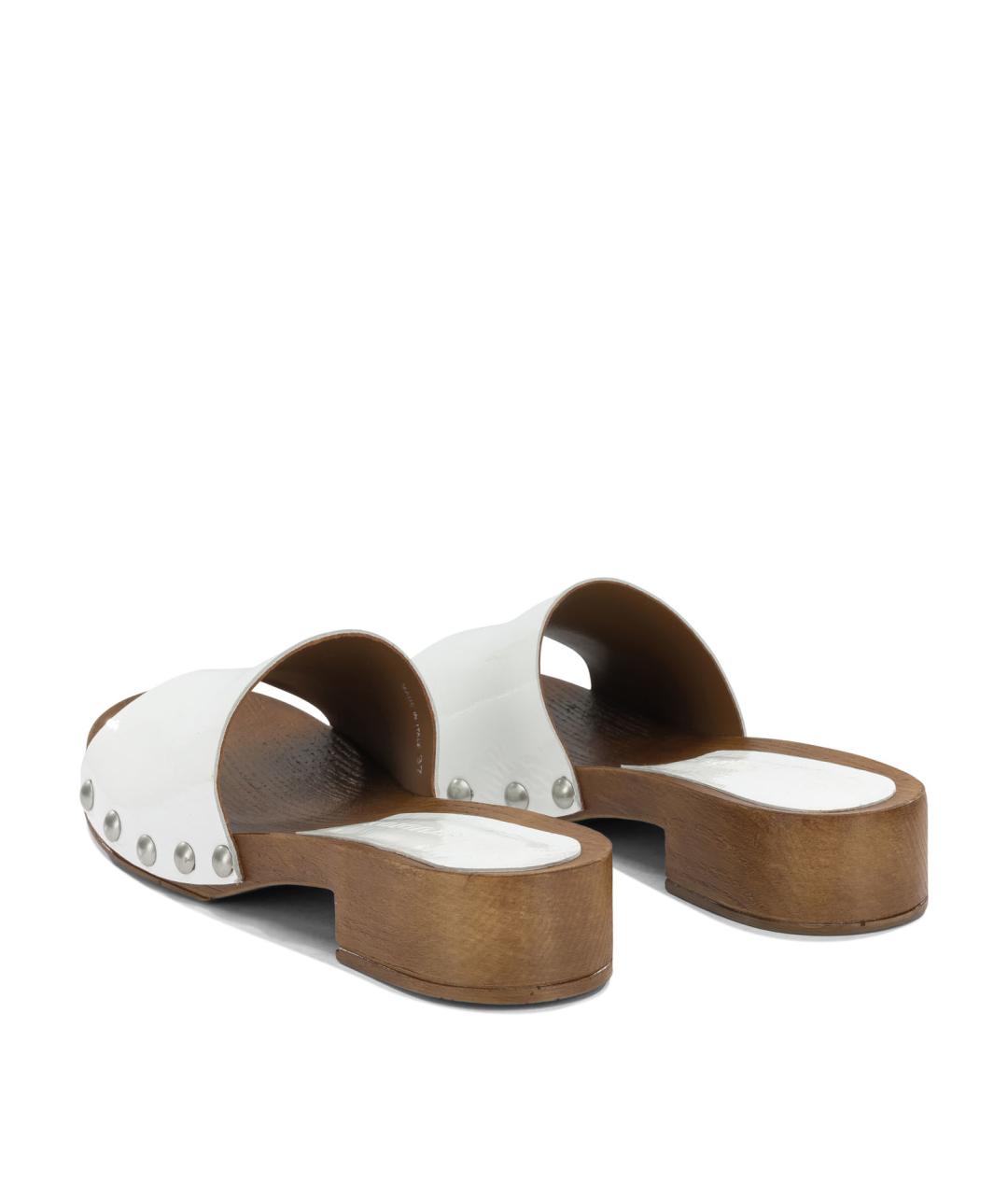 COPENHAGEN Белые кожаные сабо, фото 4