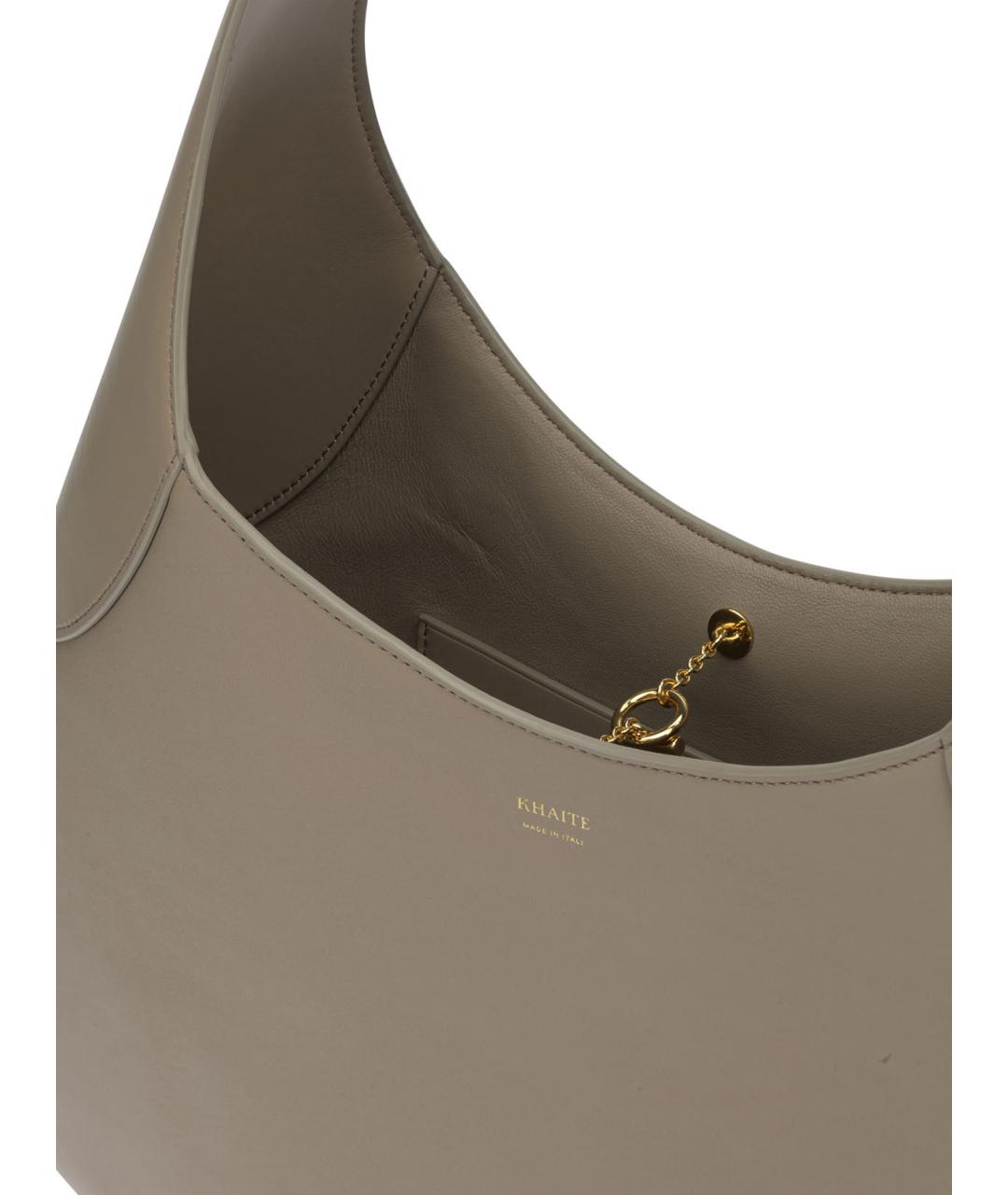 KHAITE Бежевая кожаная сумка через плечо, фото 5