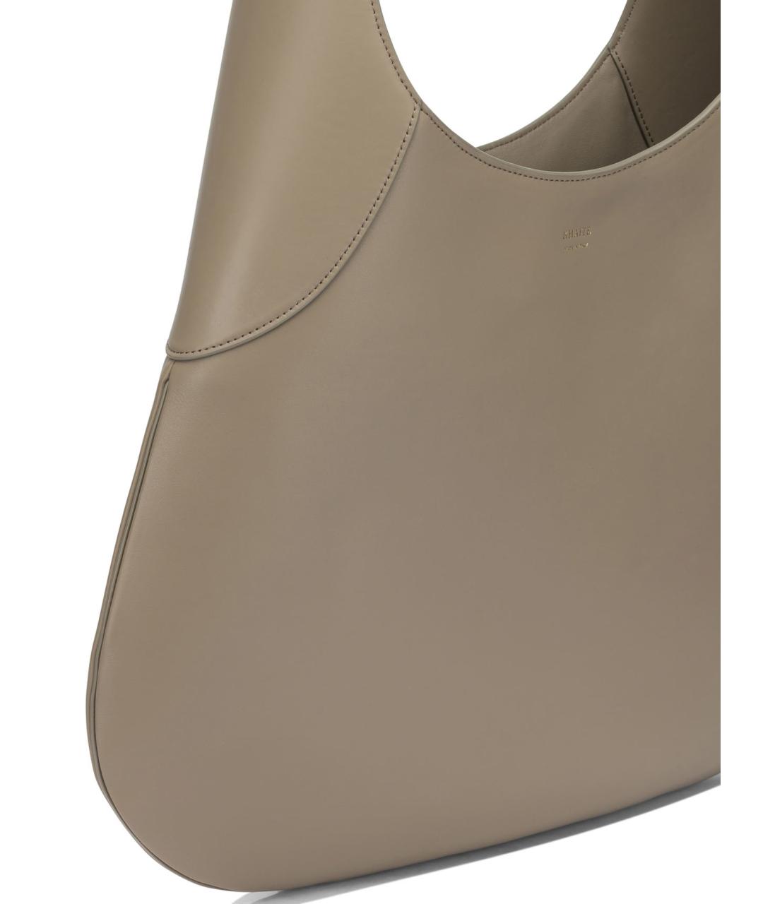 KHAITE Бежевая кожаная сумка через плечо, фото 4