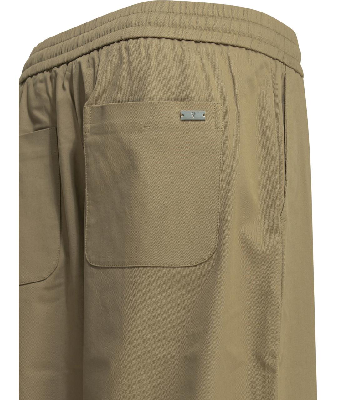 Ami Paris Бежевые хлопковые повседневные брюки, фото 4