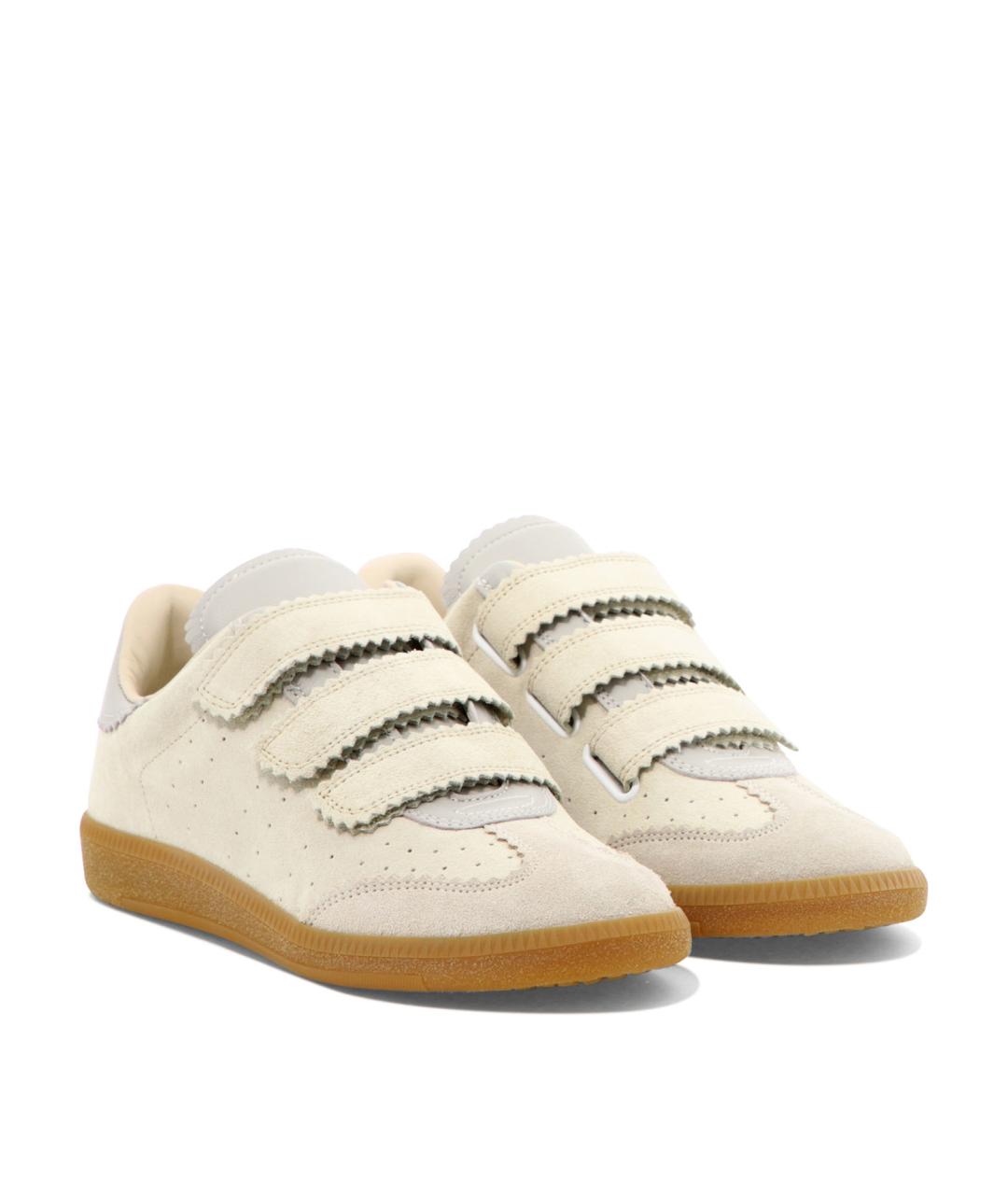 ISABEL MARANT Бежевые кожаные кеды, фото 2