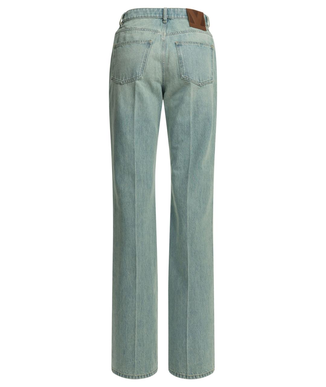 VALENTINO Голубые хлопковые прямые джинсы, фото 2