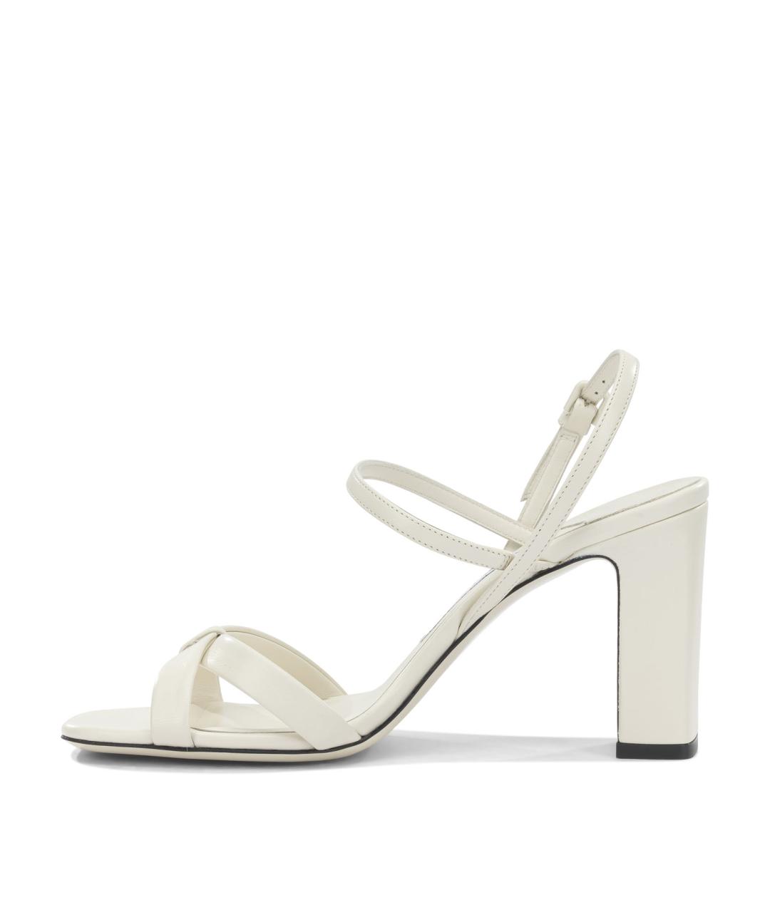 JIMMY CHOO Белые кожаные босоножки, фото 3