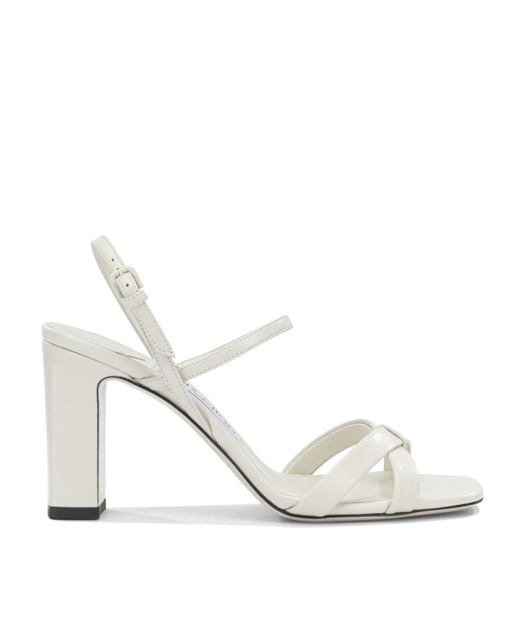 JIMMY CHOO Белые кожаные босоножки, фото 1