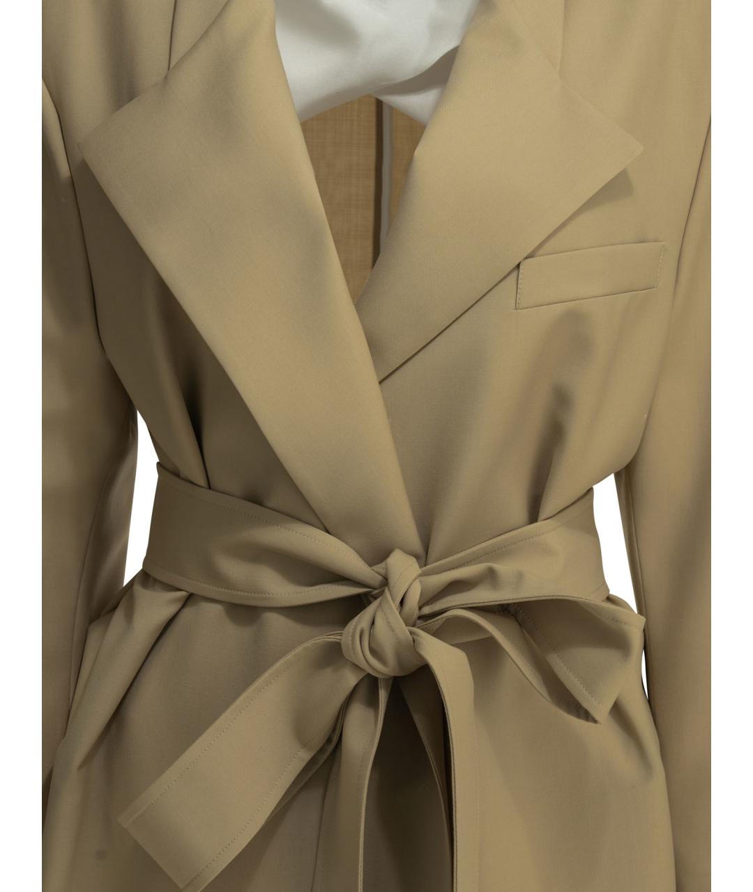 Sa Su Phi Бежевый шерстяной тренч/плащ, фото 3