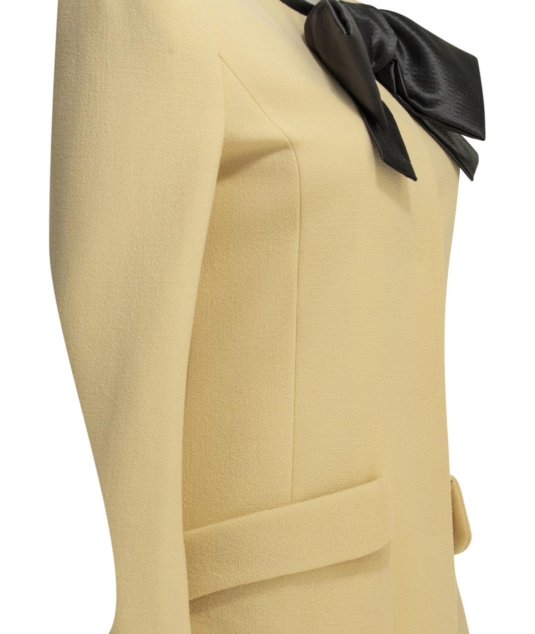 VALENTINO Бежевое шерстяное коктейльное платье, фото 4