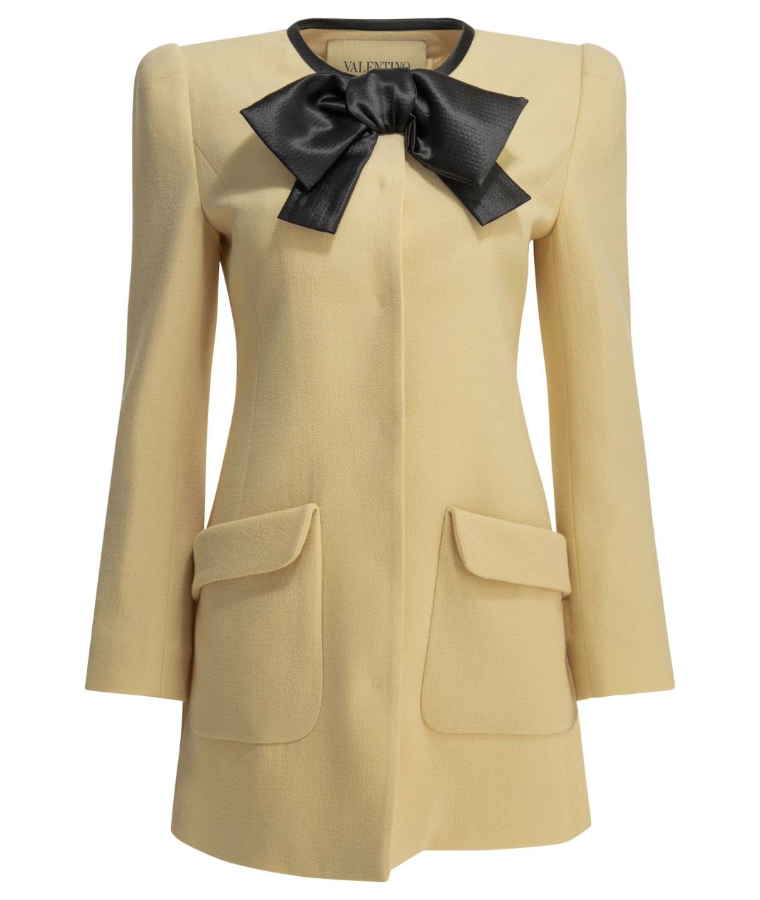 VALENTINO Бежевое шерстяное коктейльное платье, фото 1