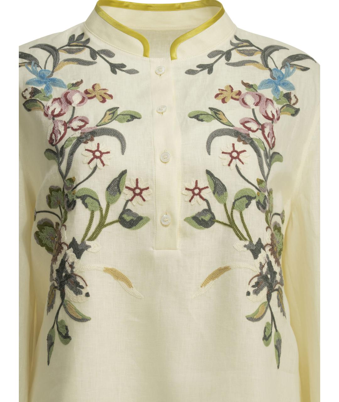 VALENTINO Мульти льняное повседневное платье, фото 3