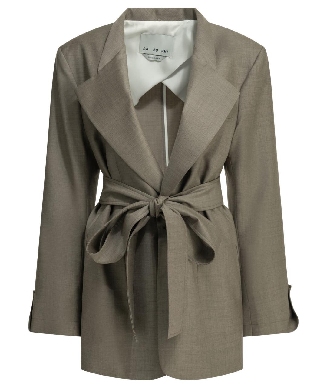 Sa Su Phi Коричневый шерстяной жакет/пиджак, фото 1