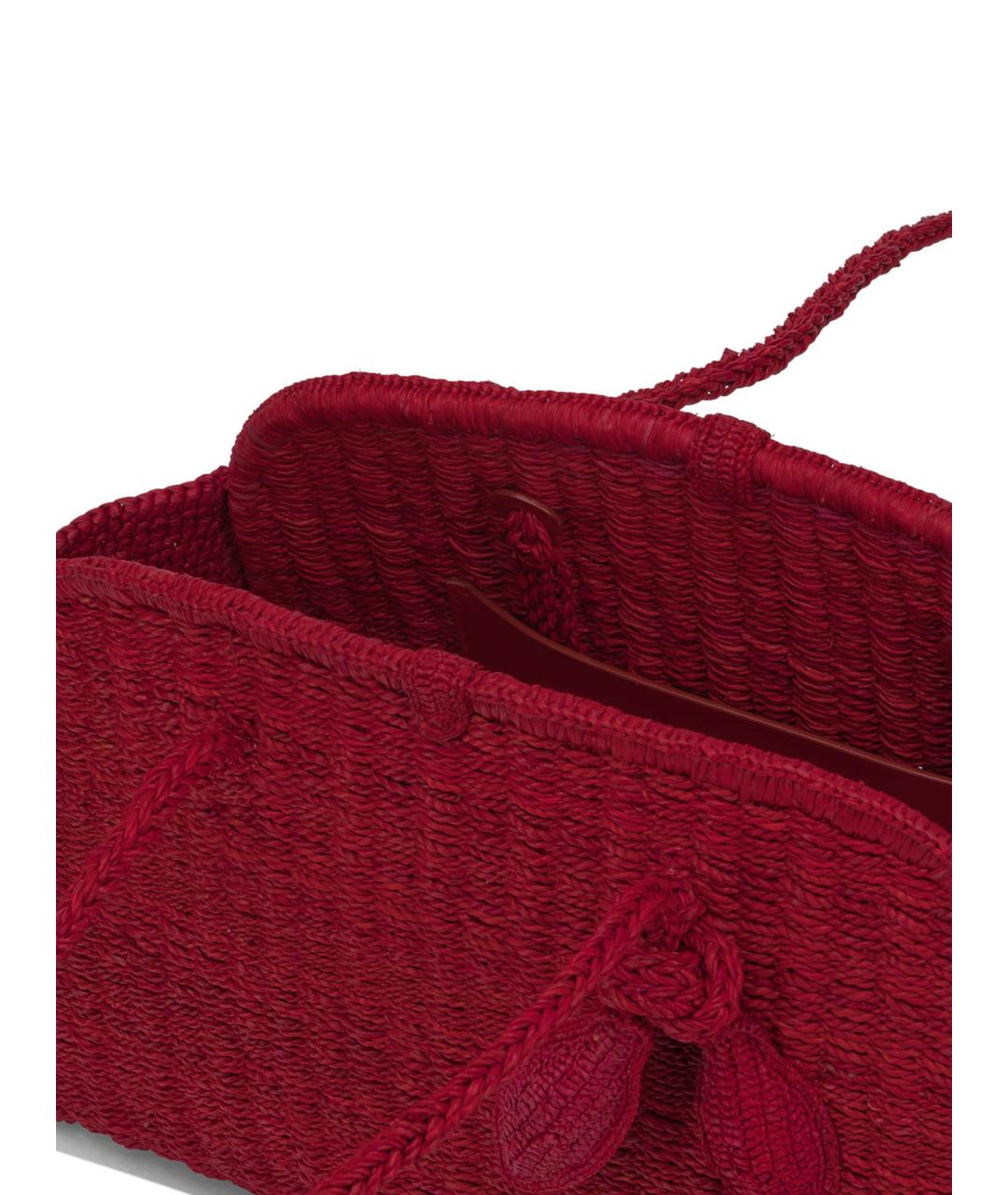 JACQUEMUS Красная пелетеная сумка тоут, фото 5